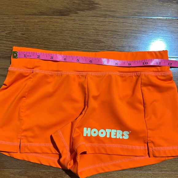 Hooters Orange Staff Waitress Spandex Booty Shorts Size XS - Picture 9 of 11